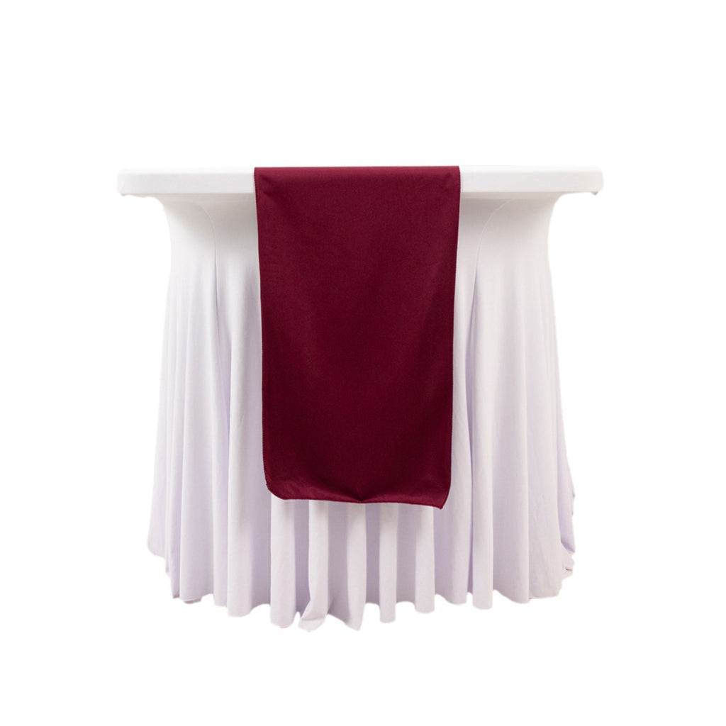 Scuba Polyester 12"x108" Table Runner Burgundy - Wrinkle - Free Table Linen - Bell Racket Store