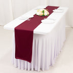 Scuba Polyester 12"x108" Table Runner Burgundy - Wrinkle - Free Table Linen - Bell Racket Store