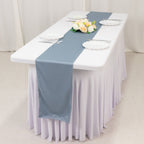 Scuba Polyester 12"x108" Table Runner Dusty Blue - Wrinkle - Free Table Linen - Bell Racket Store