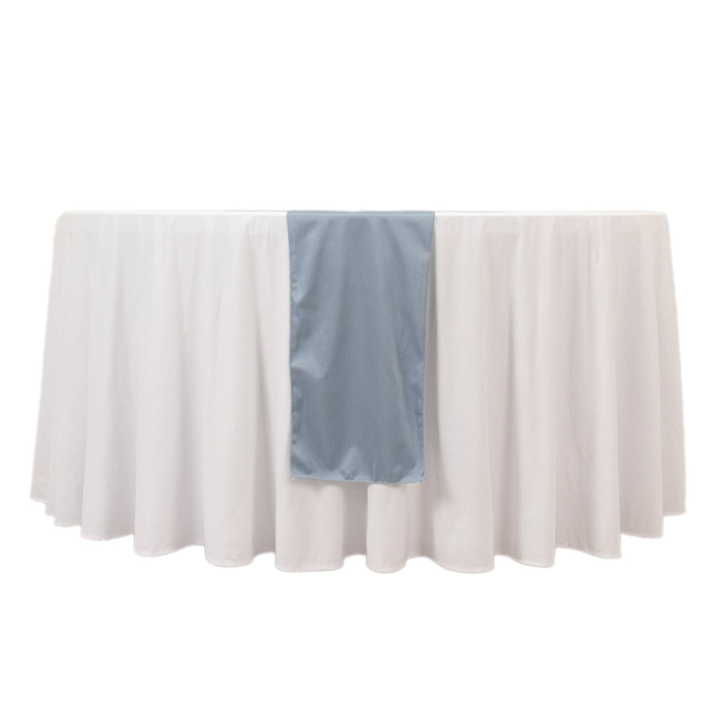 Scuba Polyester 12"x108" Table Runner Dusty Blue - Wrinkle - Free Table Linen - Bell Racket Store