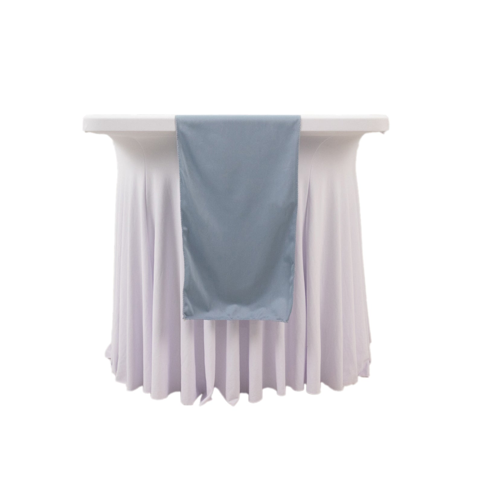 Scuba Polyester 12"x108" Table Runner Dusty Blue - Wrinkle - Free Table Linen - Bell Racket Store