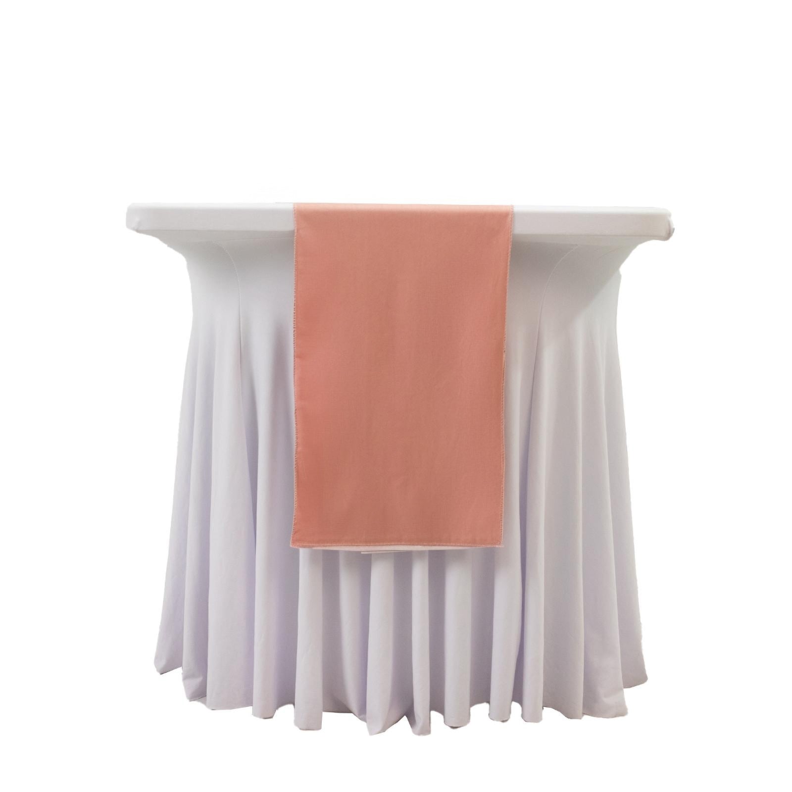 Scuba Polyester 12"x108" Table Runner Dusty Rose - Wrinkle - Free Table Linen - Bell Racket Store