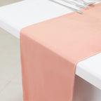 Scuba Polyester 12"x108" Table Runner Dusty Rose - Wrinkle - Free Table Linen - Bell Racket Store