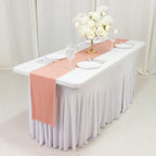 Scuba Polyester 12"x108" Table Runner Dusty Rose - Wrinkle - Free Table Linen - Bell Racket Store