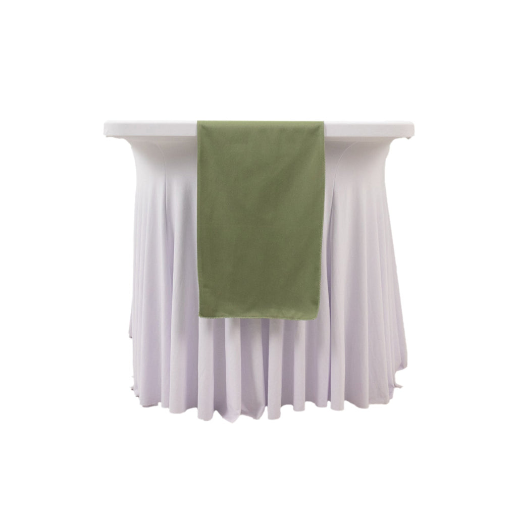Scuba Polyester 12"x108" Table Runner Dusty Sage Green - Wrinkle - Free Table Linen - Bell Racket Store