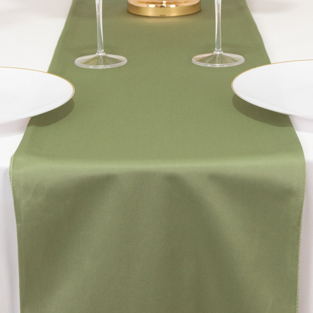 Scuba Polyester 12"x108" Table Runner Dusty Sage Green - Wrinkle - Free Table Linen - Bell Racket Store