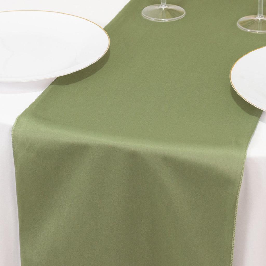 Scuba Polyester 12"x108" Table Runner Dusty Sage Green - Wrinkle - Free Table Linen - Bell Racket Store