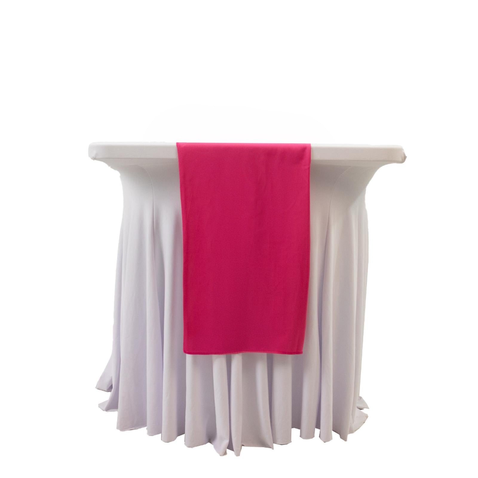 Scuba Polyester 12"x108" Table Runner Fuchsia - Wrinkle - Free Table Linen - Bell Racket Store