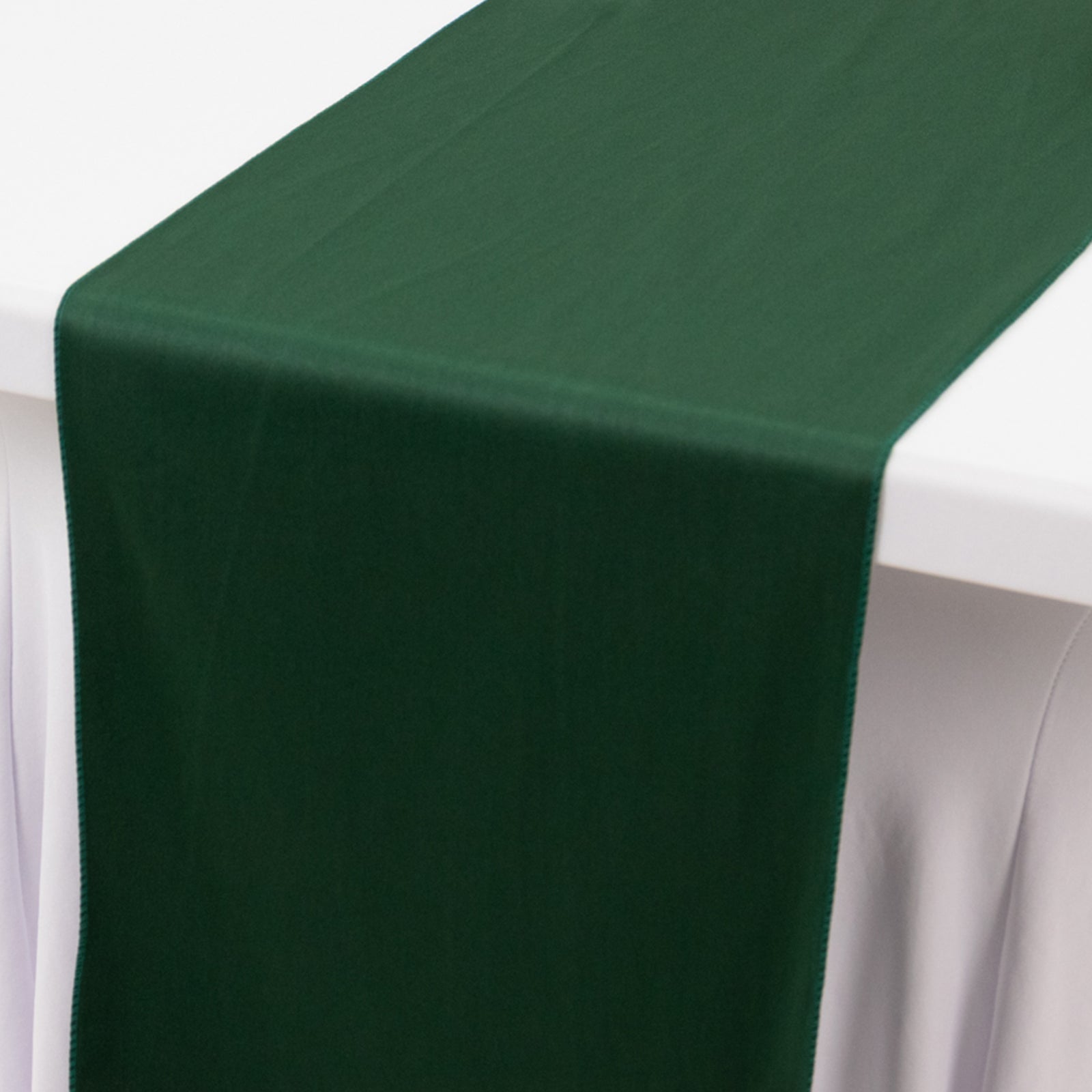Scuba Polyester 12"x108" Table Runner Hunter Emerald Green - Wrinkle - Free Table Linen - Bell Racket Store