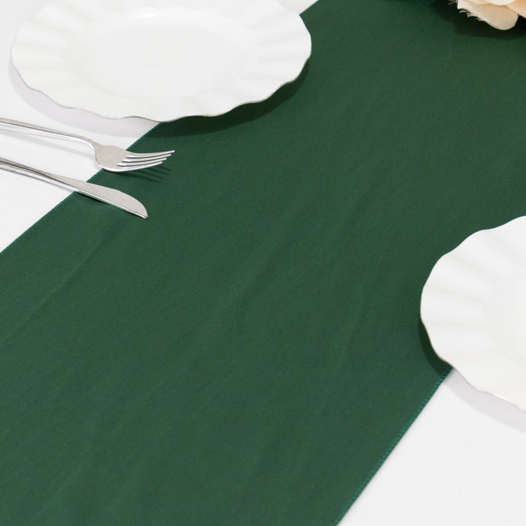 Scuba Polyester 12"x108" Table Runner Hunter Emerald Green - Wrinkle - Free Table Linen - Bell Racket Store