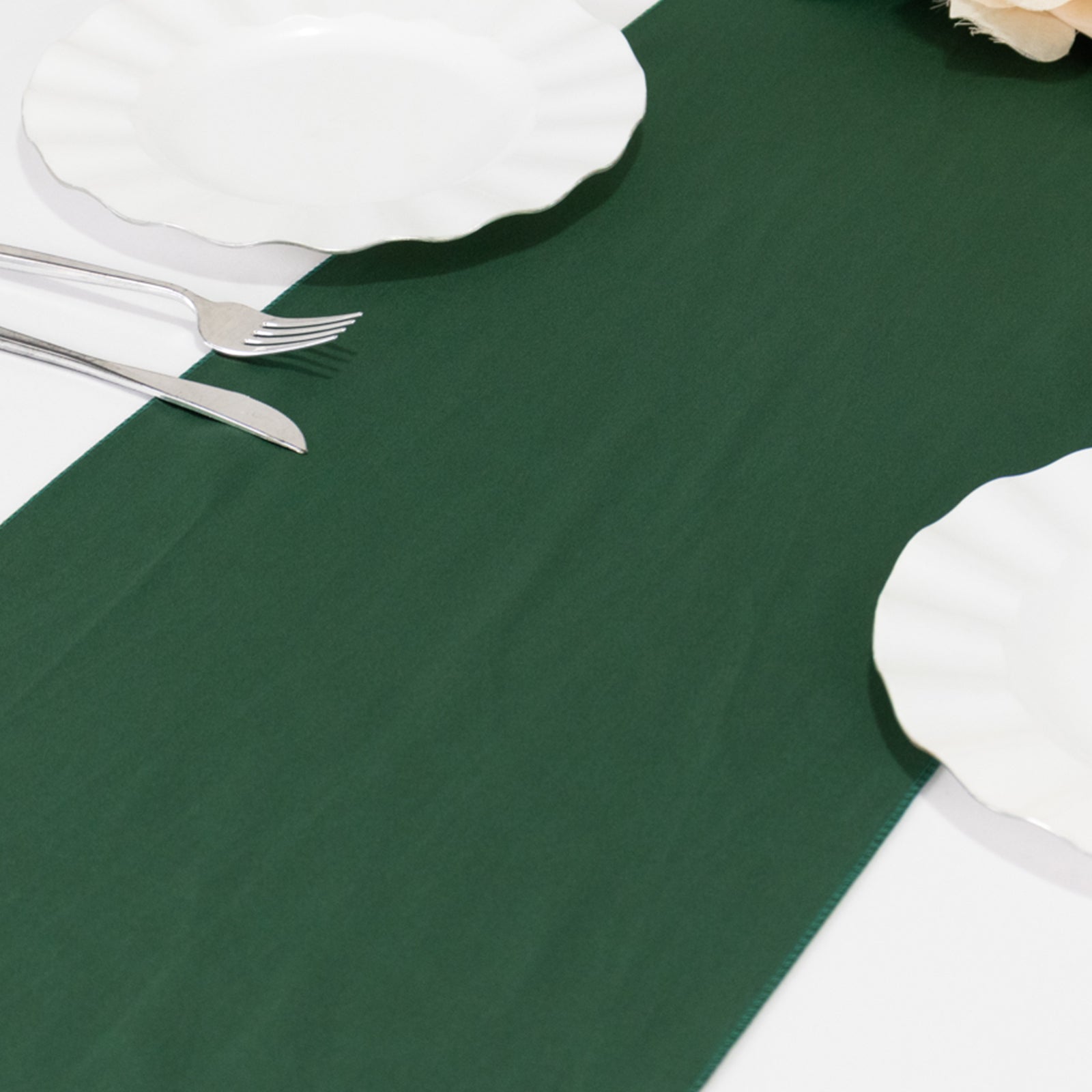 Scuba Polyester 12"x108" Table Runner Hunter Emerald Green - Wrinkle - Free Table Linen - Bell Racket Store