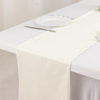 Scuba Polyester 12"x108" Table Runner Ivory - Wrinkle - Free Table Linen - Bell Racket Store