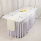 Scuba Polyester 12"x108" Table Runner Ivory - Wrinkle - Free Table Linen - Bell Racket Store