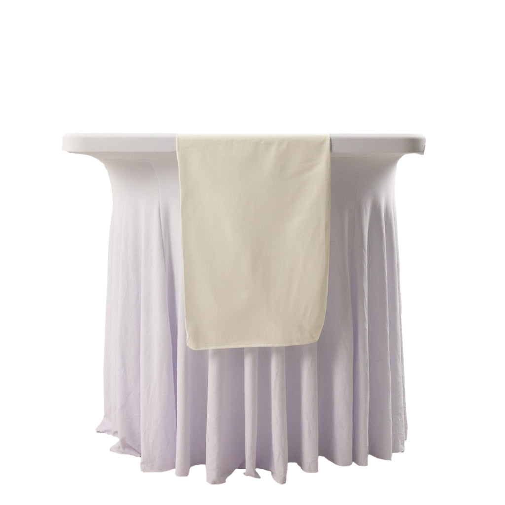 Scuba Polyester 12"x108" Table Runner Ivory - Wrinkle - Free Table Linen - Bell Racket Store