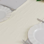 Scuba Polyester 12"x108" Table Runner Ivory - Wrinkle - Free Table Linen - Bell Racket Store