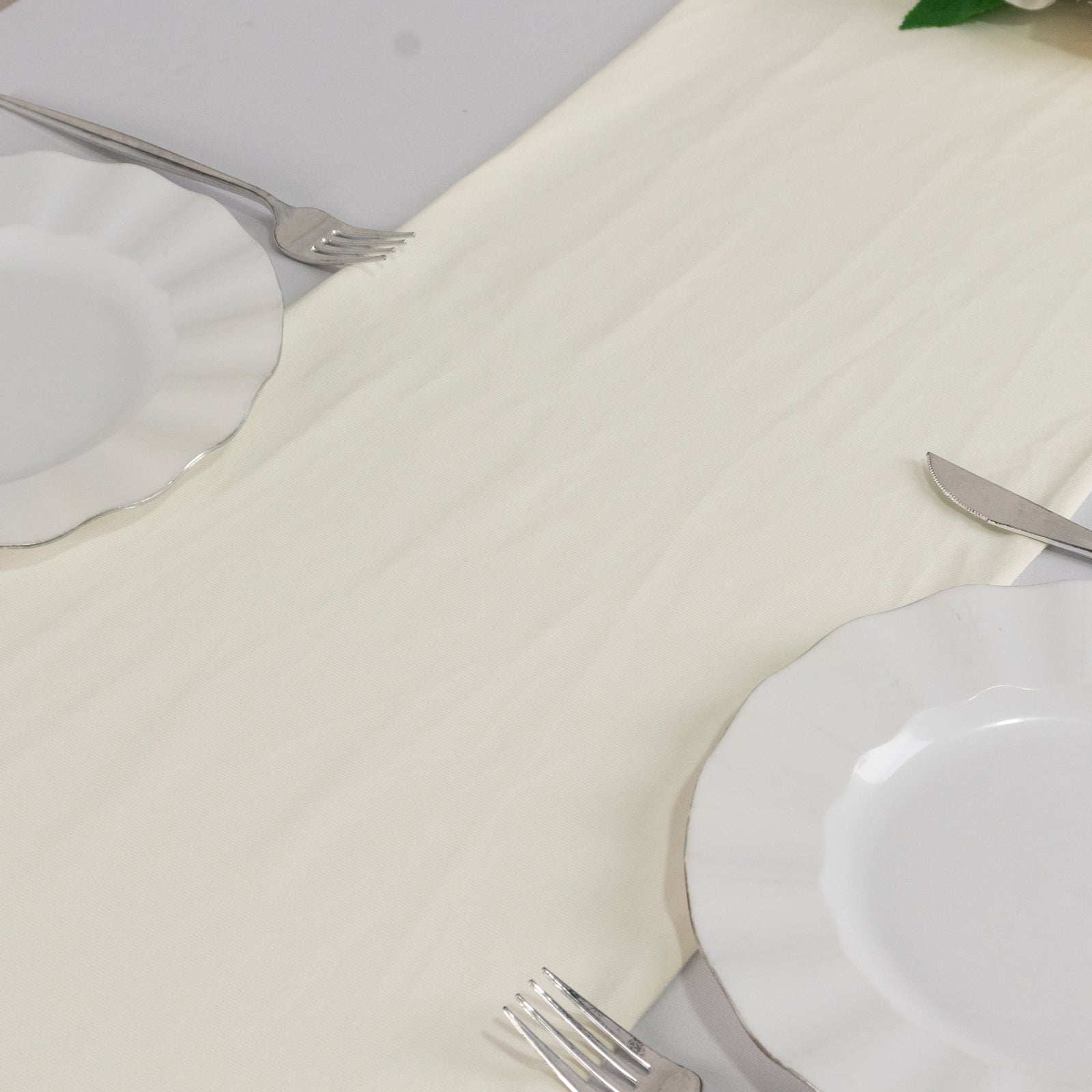 Scuba Polyester 12"x108" Table Runner Ivory - Wrinkle - Free Table Linen - Bell Racket Store