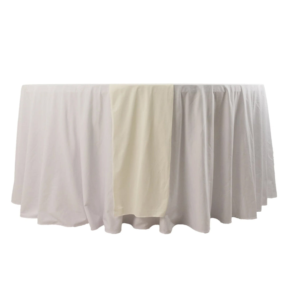 Scuba Polyester 12"x108" Table Runner Ivory - Wrinkle - Free Table Linen - Bell Racket Store