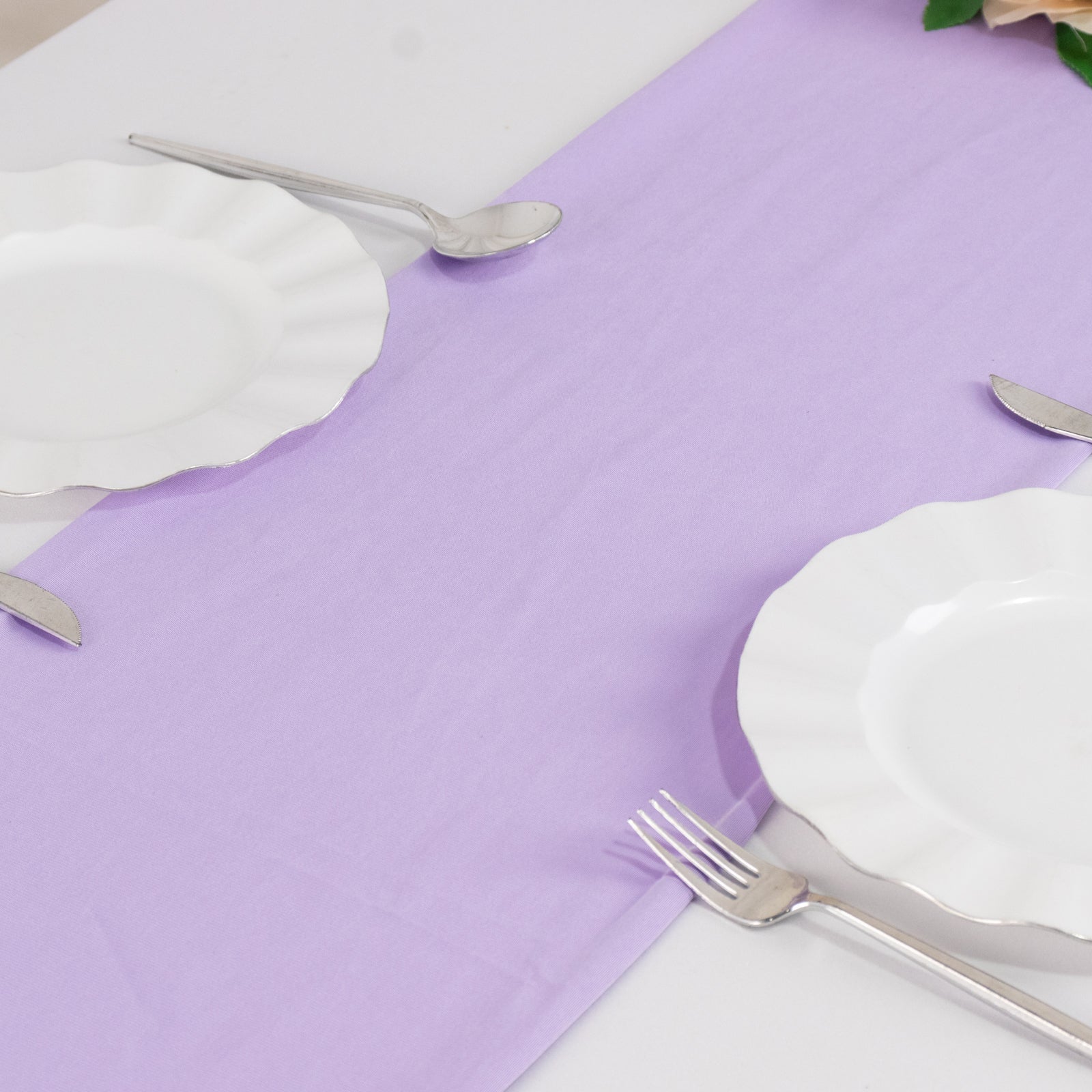 Scuba Polyester 12"x108" Table Runner Lavender Lilac - Wrinkle - Free Table Linen - Bell Racket Store