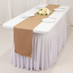 Scuba Polyester 12"x108" Table Runner Nude - Wrinkle - Free Table Linen - Bell Racket Store