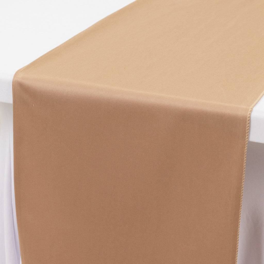 Scuba Polyester 12"x108" Table Runner Nude - Wrinkle - Free Table Linen - Bell Racket Store