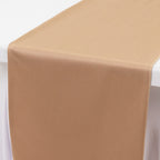 Scuba Polyester 12"x108" Table Runner Nude - Wrinkle - Free Table Linen - Bell Racket Store