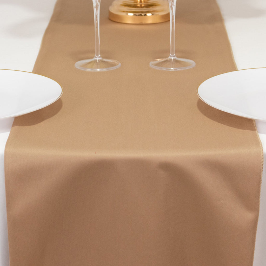 Scuba Polyester 12"x108" Table Runner Nude - Wrinkle - Free Table Linen - Bell Racket Store