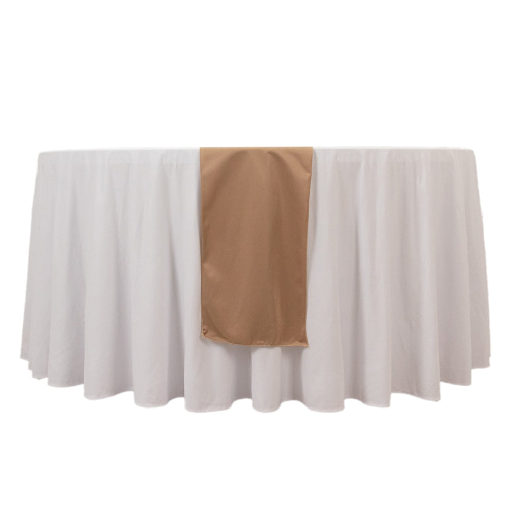 Scuba Polyester 12"x108" Table Runner Nude - Wrinkle - Free Table Linen - Bell Racket Store