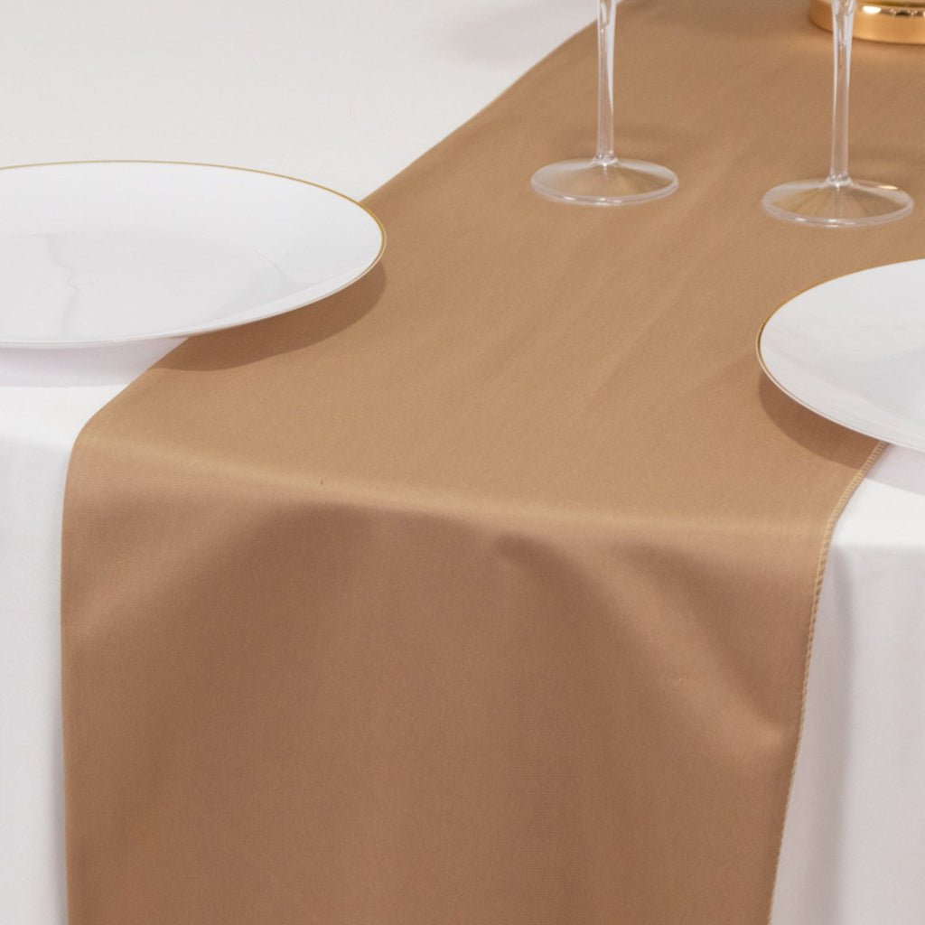 Scuba Polyester 12"x108" Table Runner Nude - Wrinkle - Free Table Linen - Bell Racket Store
