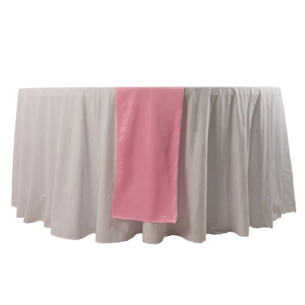 Scuba Polyester 12"x108" Table Runner Pink - Wrinkle - Free Table Linen - Bell Racket Store