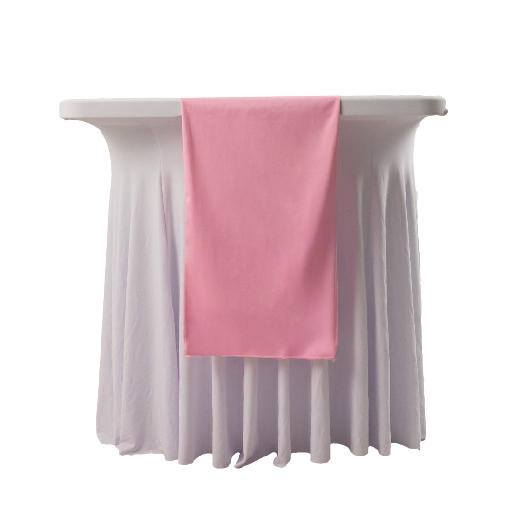 Scuba Polyester 12"x108" Table Runner Pink - Wrinkle - Free Table Linen - Bell Racket Store