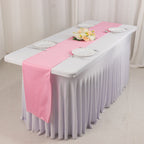 Scuba Polyester 12"x108" Table Runner Pink - Wrinkle - Free Table Linen - Bell Racket Store