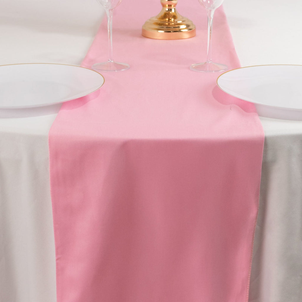 Scuba Polyester 12"x108" Table Runner Pink - Wrinkle - Free Table Linen - Bell Racket Store