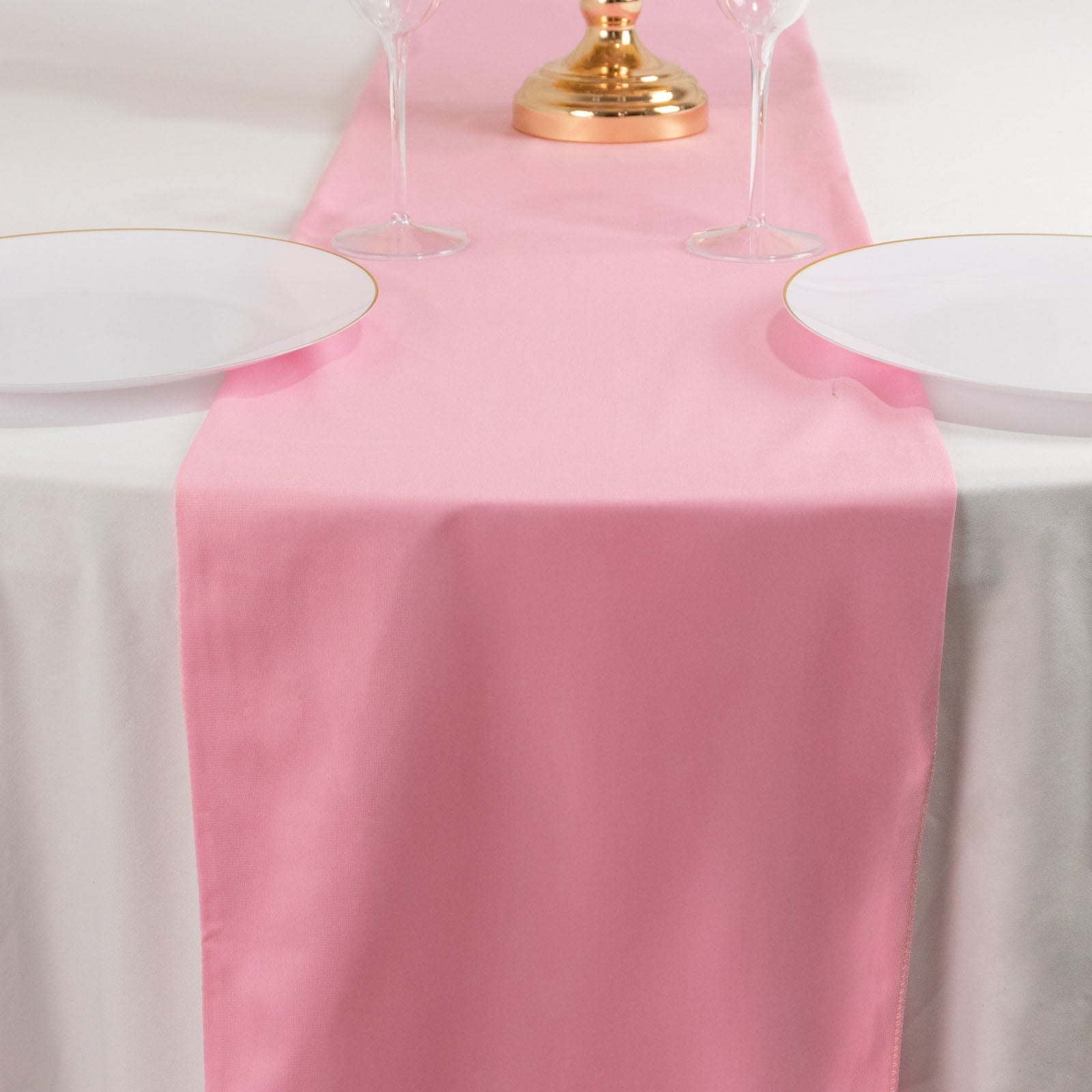 Scuba Polyester 12"x108" Table Runner Pink - Wrinkle - Free Table Linen - Bell Racket Store