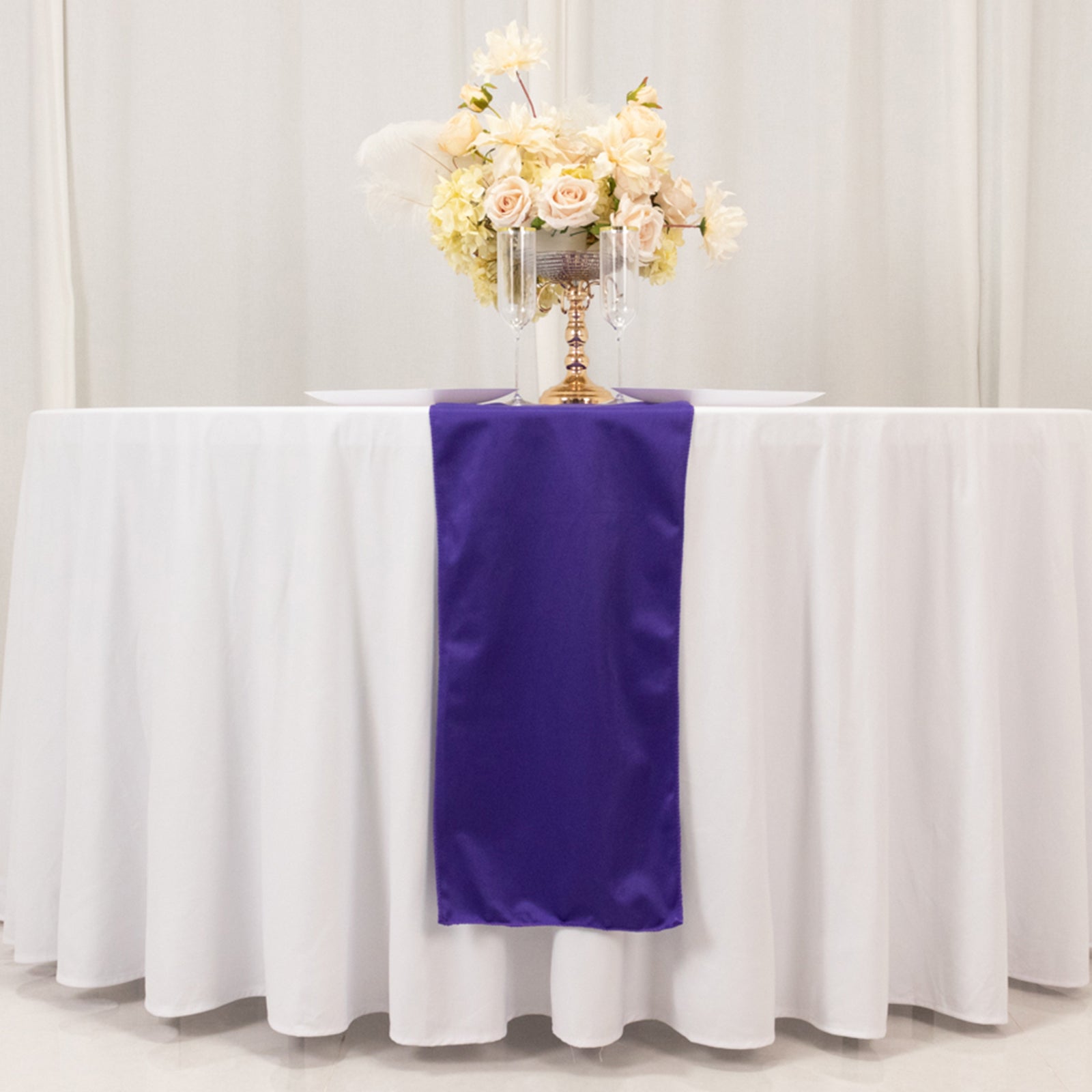 Scuba Polyester 12"x108" Table Runner Purple - Wrinkle - Free Table Linen - Bell Racket Store