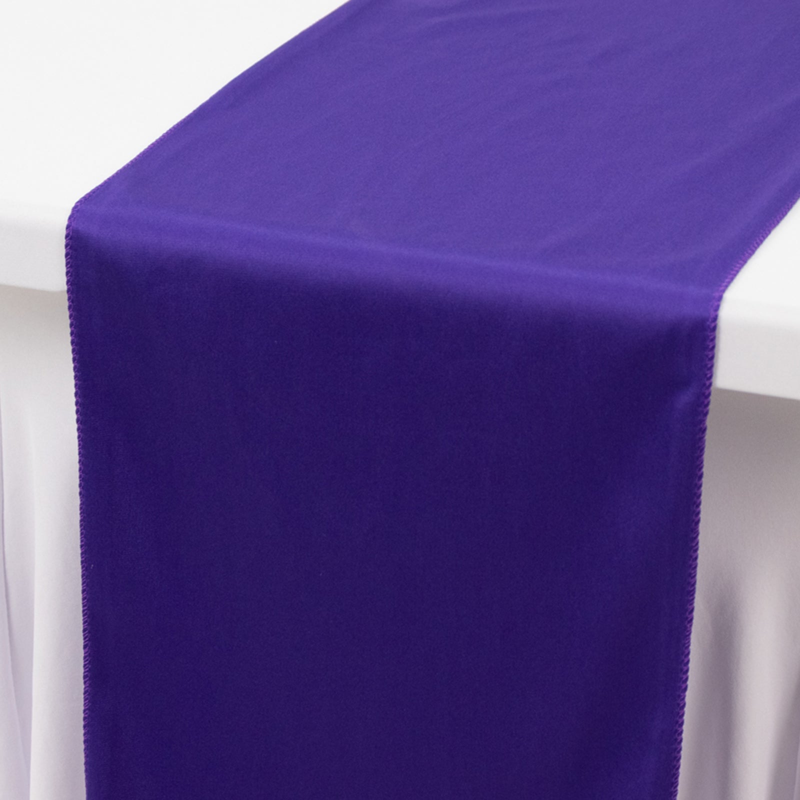 Scuba Polyester 12"x108" Table Runner Purple - Wrinkle - Free Table Linen - Bell Racket Store