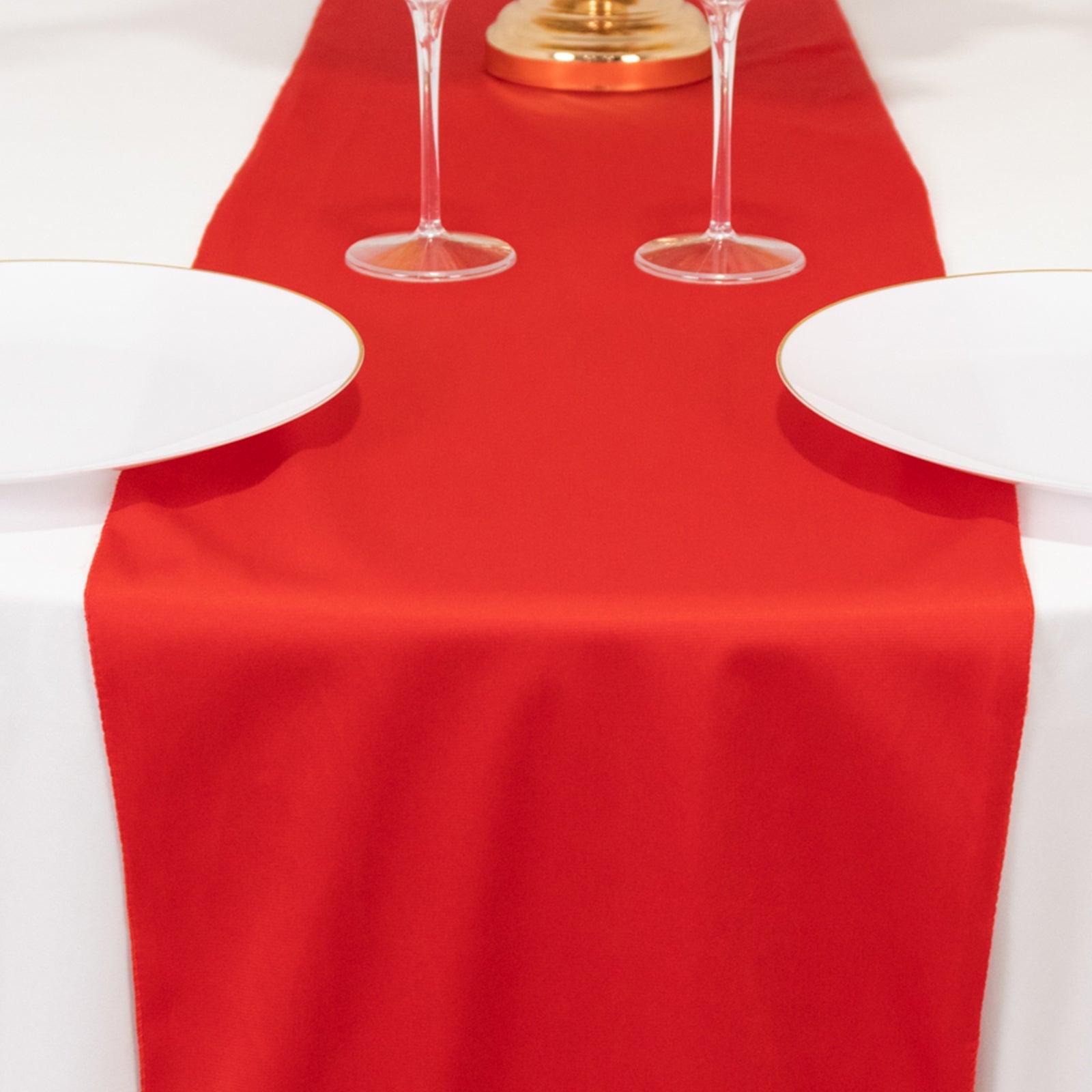Scuba Polyester 12"x108" Table Runner Red - Wrinkle - Free Table Linen - Bell Racket Store