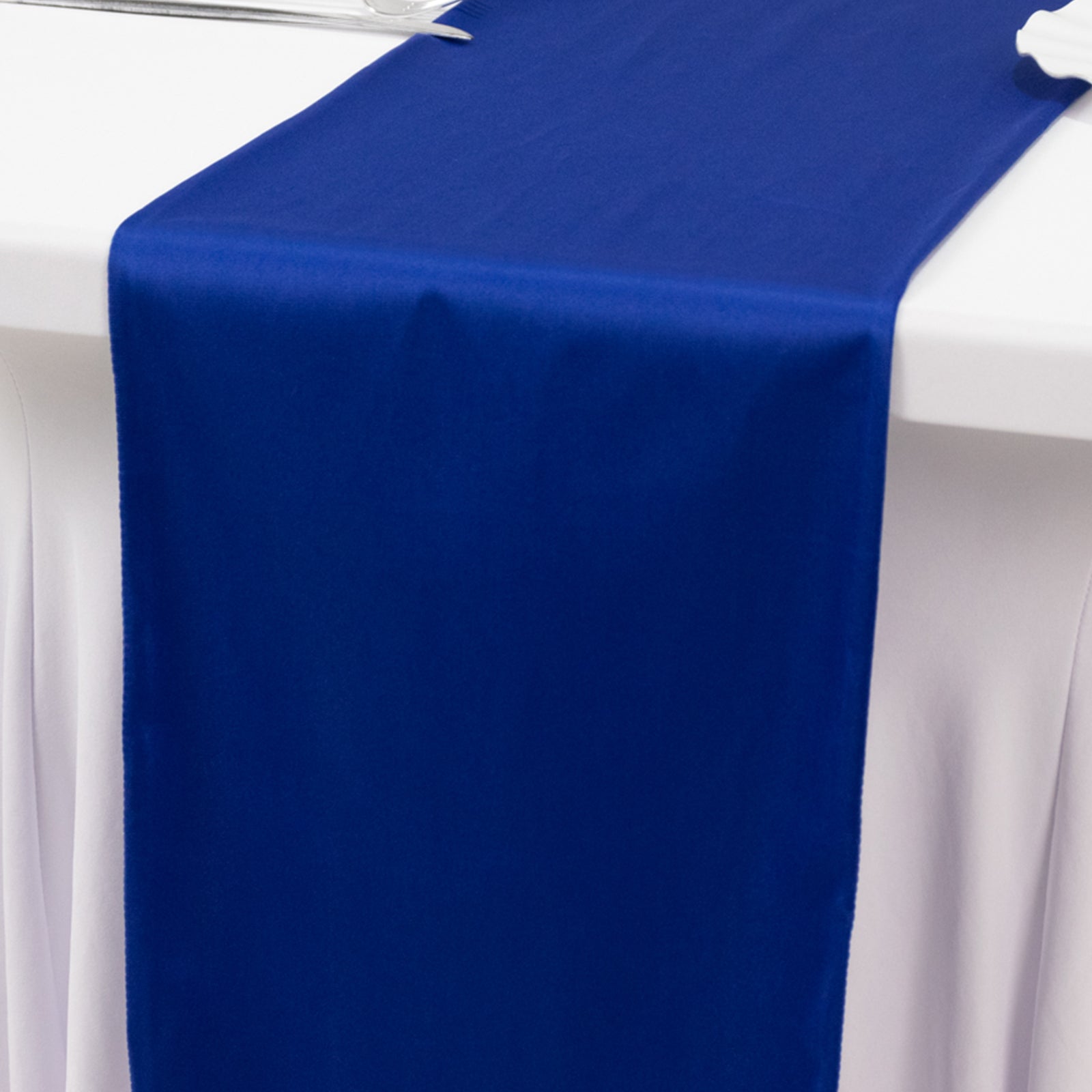 Scuba Polyester 12"x108" Table Runner Royal Blue - Wrinkle - Free Table Linen - Bell Racket Store