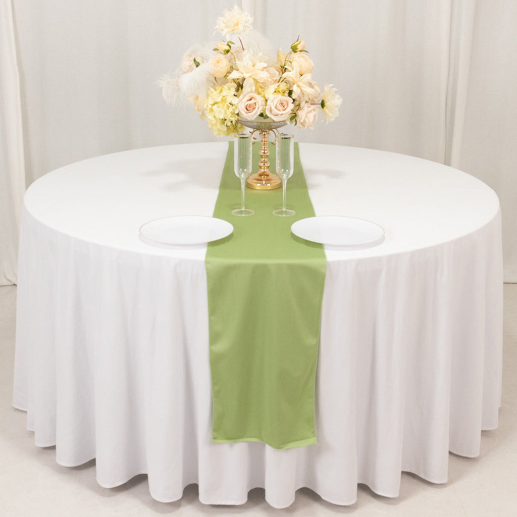 Scuba Polyester 12"x108" Table Runner Sage Green - Wrinkle - Free Table Linen - Bell Racket Store
