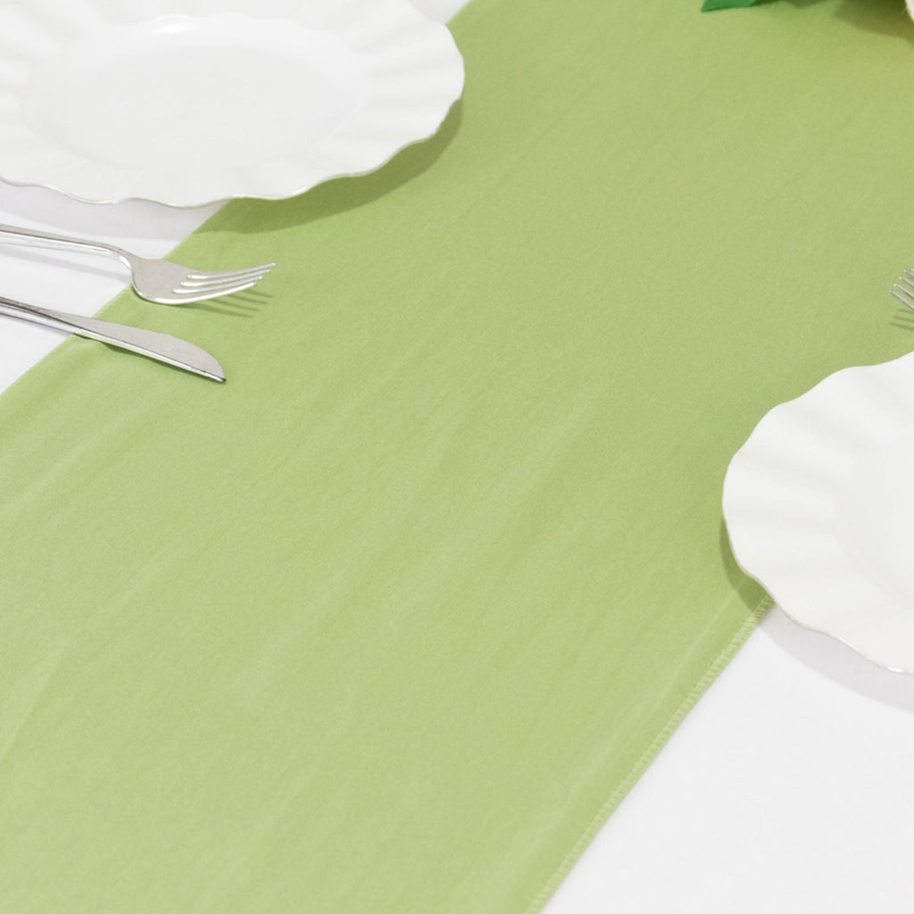 Scuba Polyester 12"x108" Table Runner Sage Green - Wrinkle - Free Table Linen - Bell Racket Store