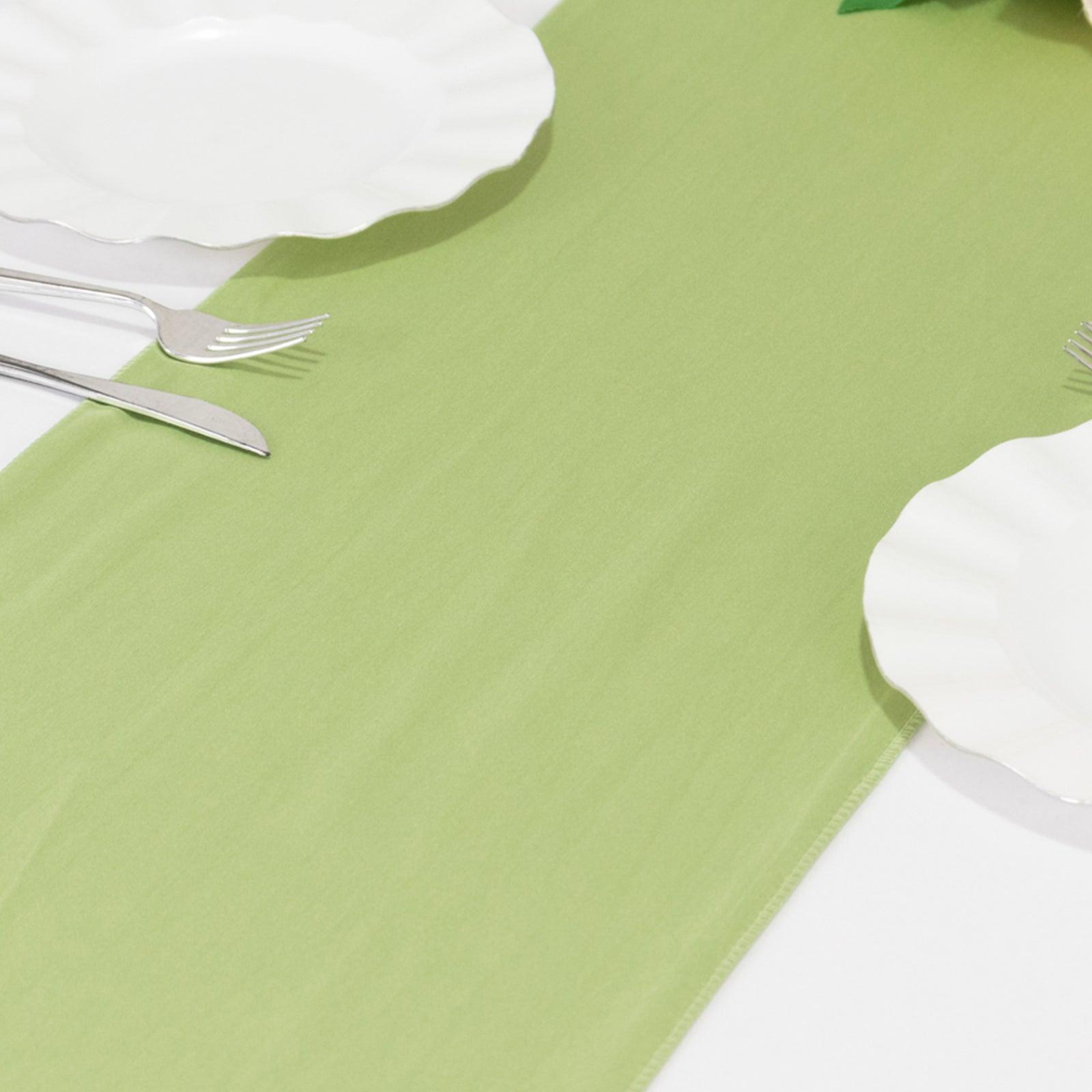 Scuba Polyester 12"x108" Table Runner Sage Green - Wrinkle - Free Table Linen - Bell Racket Store