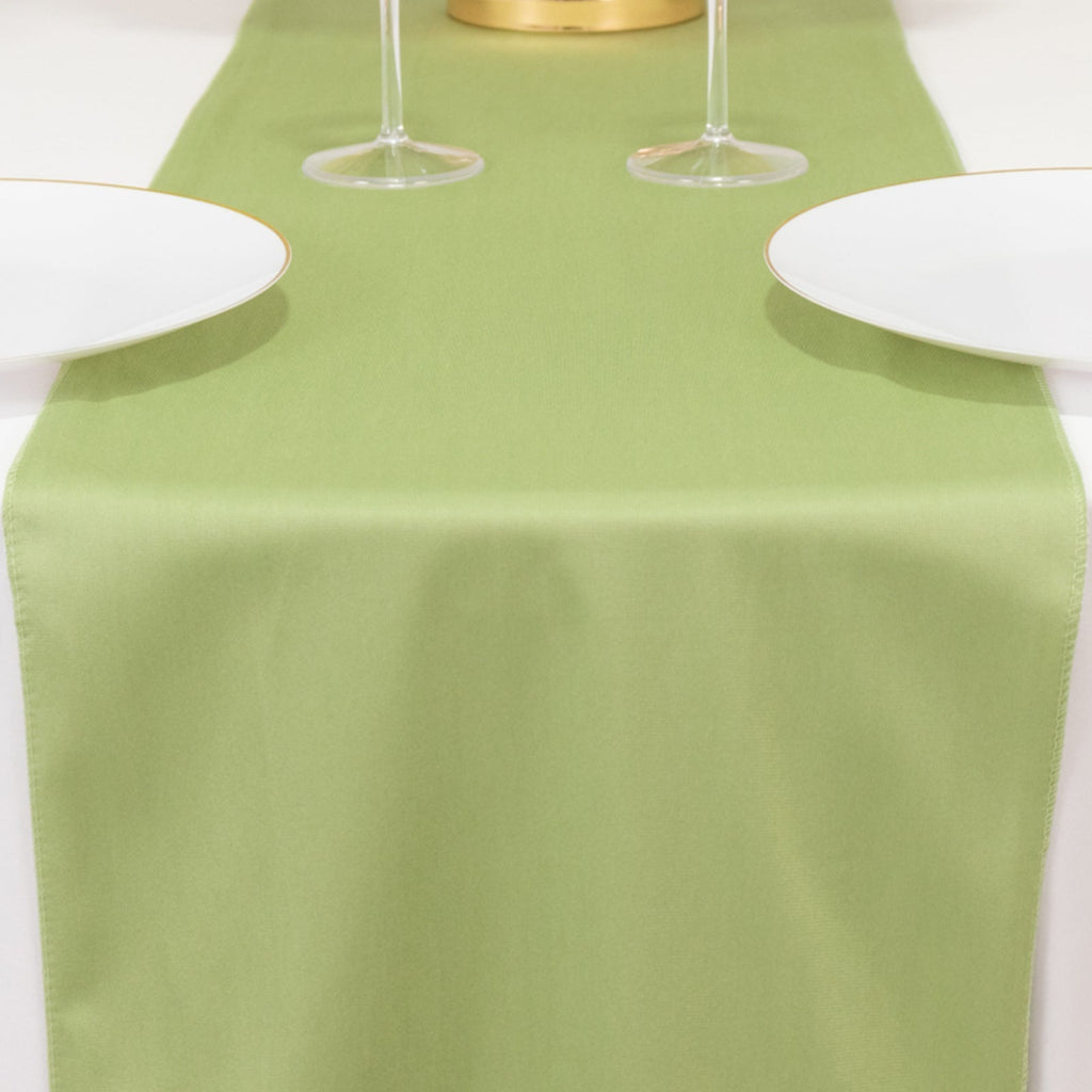 Scuba Polyester 12"x108" Table Runner Sage Green - Wrinkle - Free Table Linen - Bell Racket Store