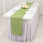 Scuba Polyester 12"x108" Table Runner Sage Green - Wrinkle - Free Table Linen - Bell Racket Store