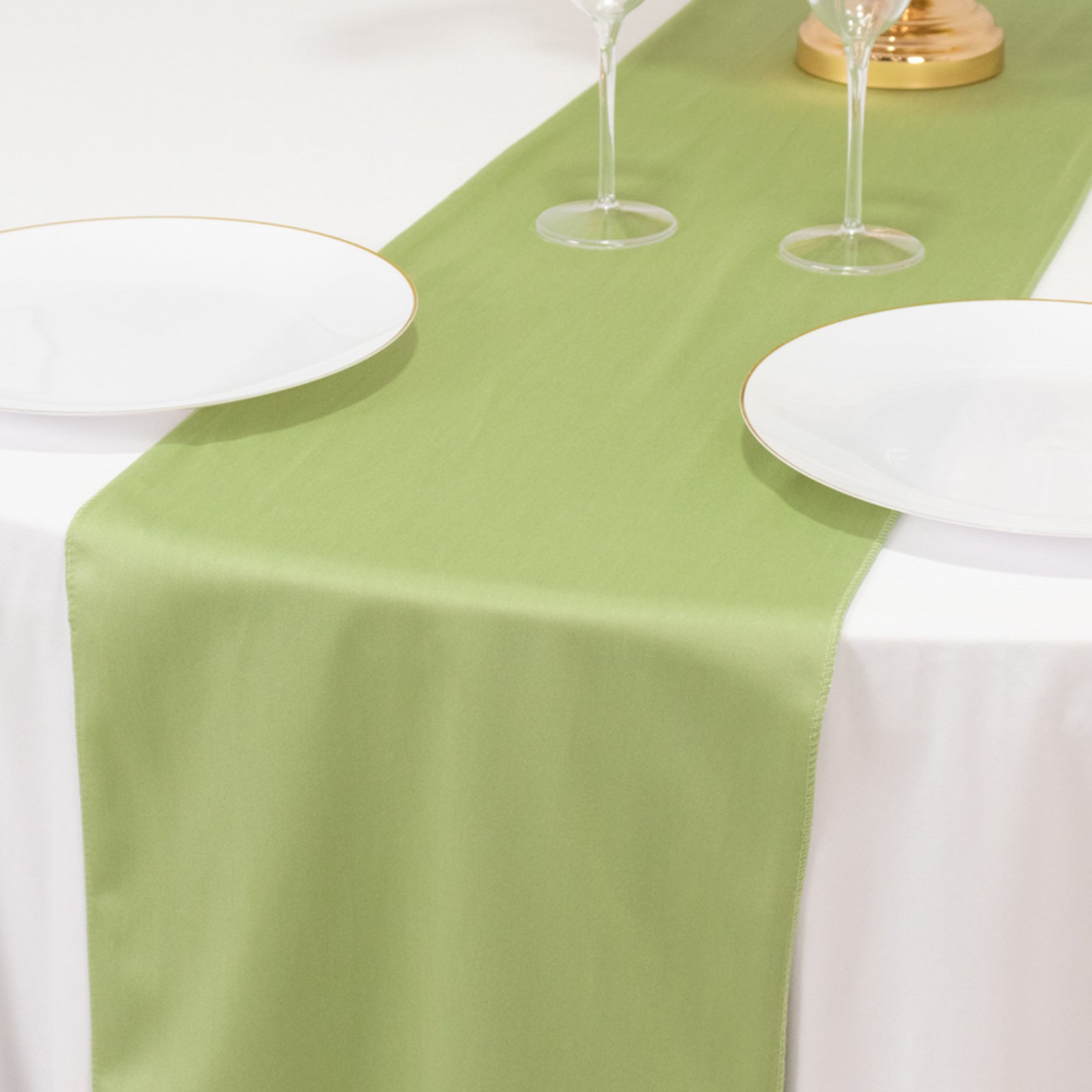Scuba Polyester 12"x108" Table Runner Sage Green - Wrinkle - Free Table Linen - Bell Racket Store