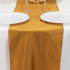 Scuba Polyester 12"x108" Table Runner Shimmer Gold - Wrinkle - Free Table Linen for Events and Banquets - Bell Racket Store