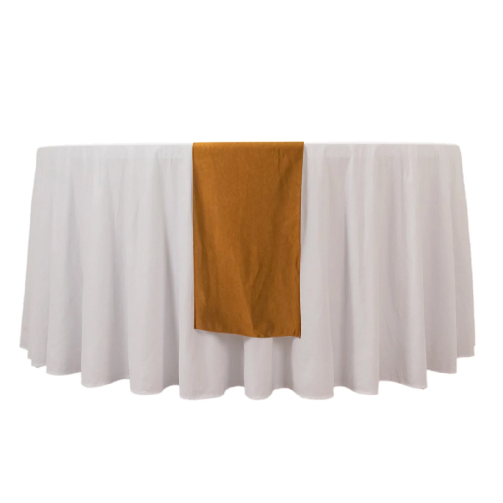 Scuba Polyester 12"x108" Table Runner Shimmer Gold - Wrinkle - Free Table Linen for Events and Banquets - Bell Racket Store