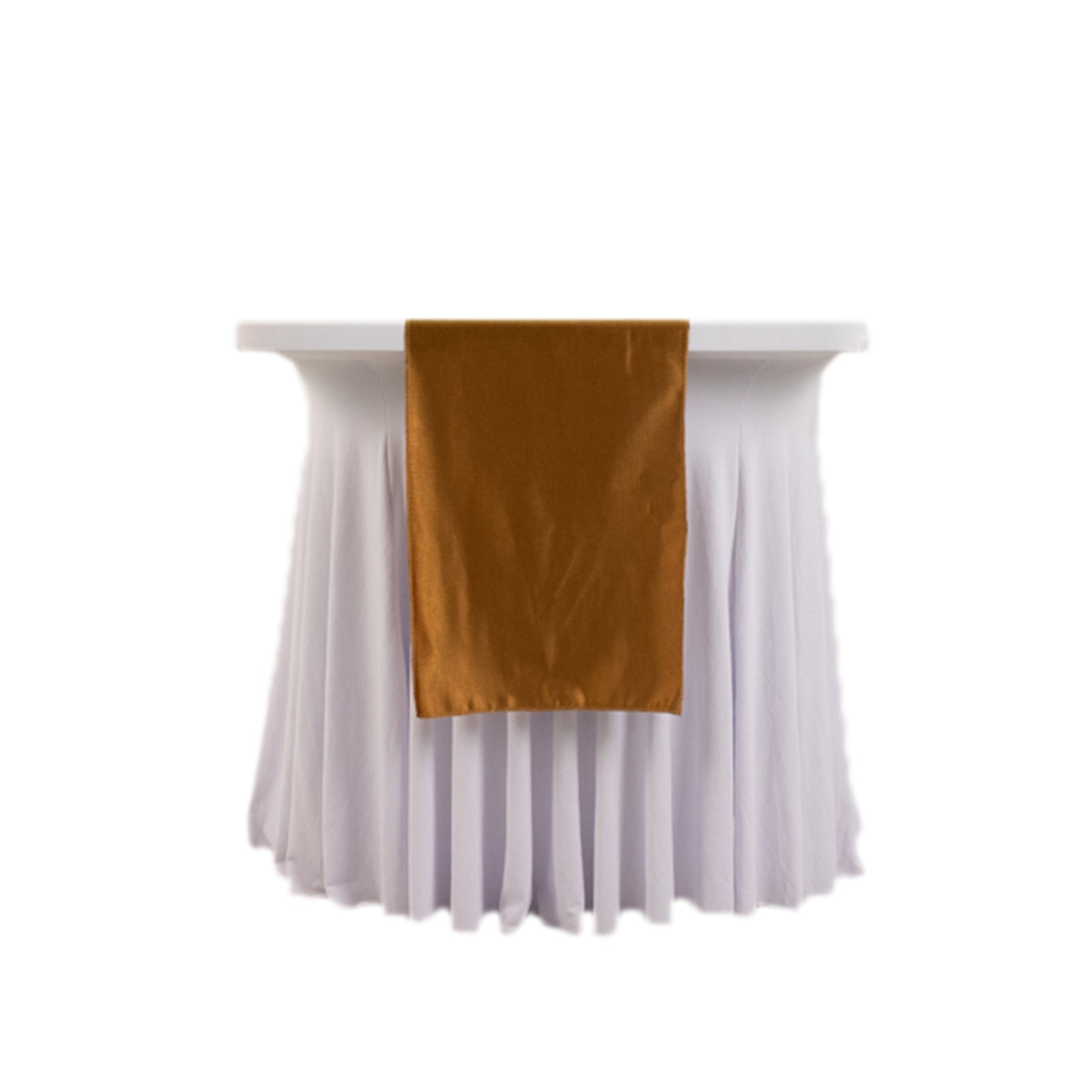 Scuba Polyester 12"x108" Table Runner Shimmer Gold - Wrinkle - Free Table Linen for Events and Banquets - Bell Racket Store