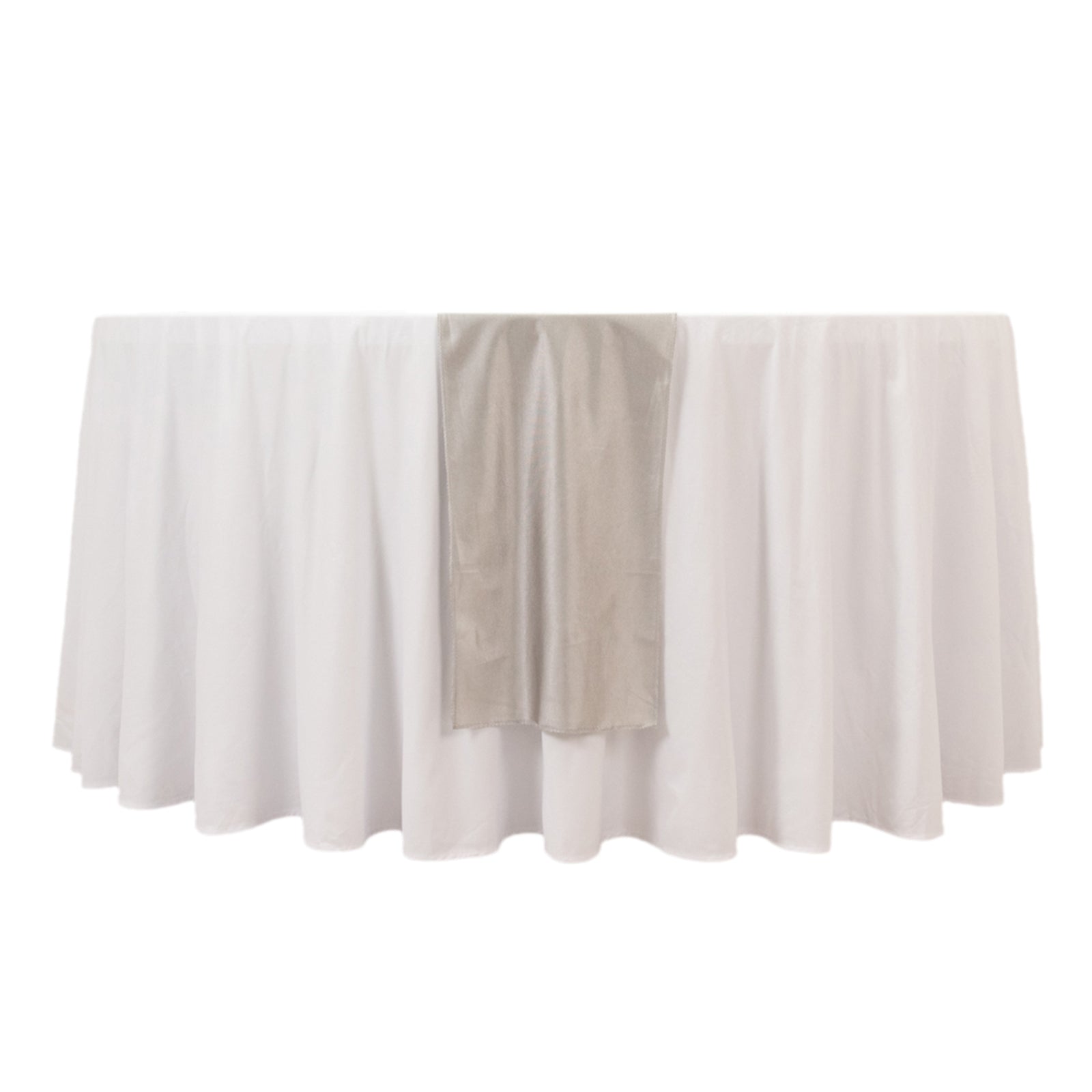 Scuba Polyester 12"x108" Table Runner Shimmer Silver - Wrinkle - Free Table Linen - Bell Racket Store
