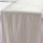 Scuba Polyester 12"x108" Table Runner Shimmer Silver - Wrinkle - Free Table Linen - Bell Racket Store