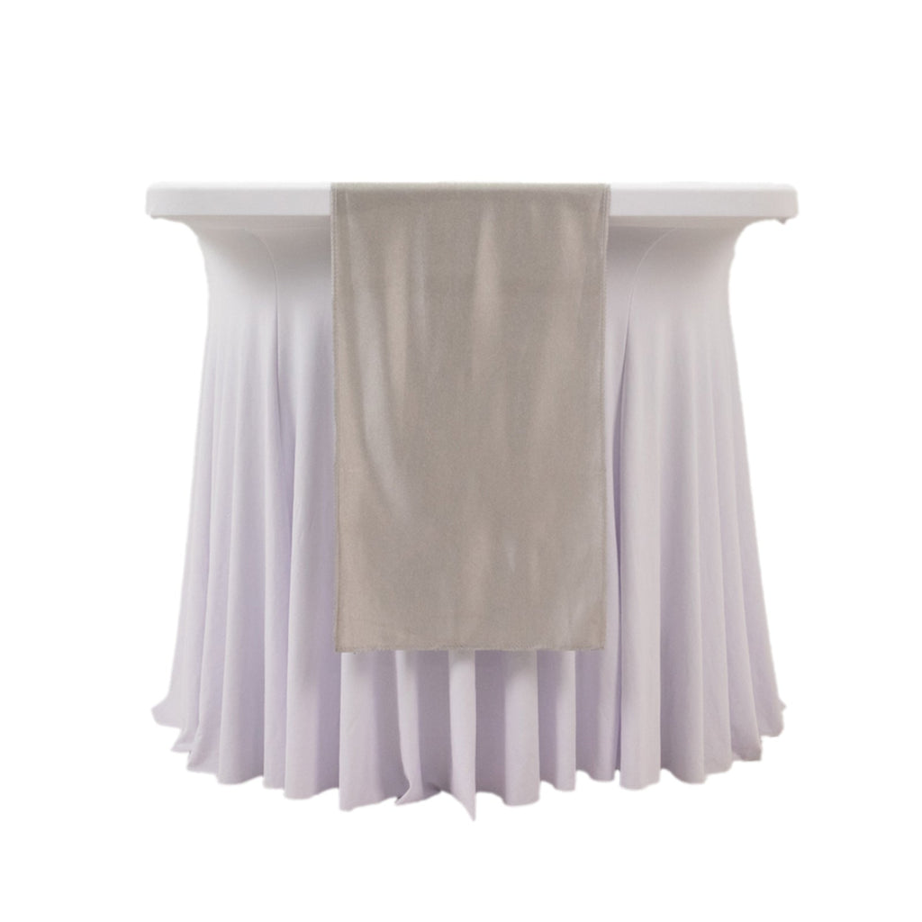 Scuba Polyester 12"x108" Table Runner Shimmer Silver - Wrinkle - Free Table Linen - Bell Racket Store