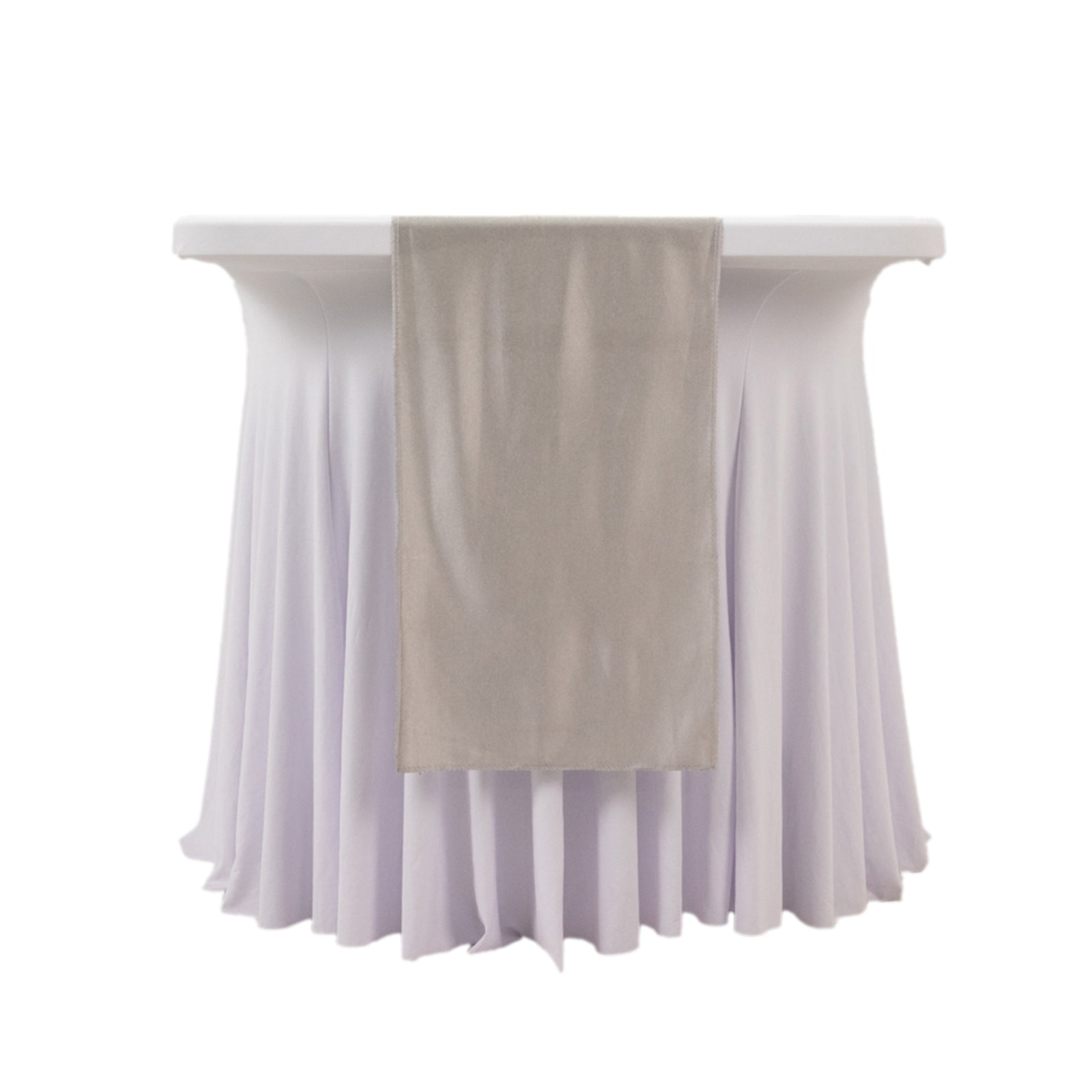 Scuba Polyester 12"x108" Table Runner Shimmer Silver - Wrinkle - Free Table Linen - Bell Racket Store